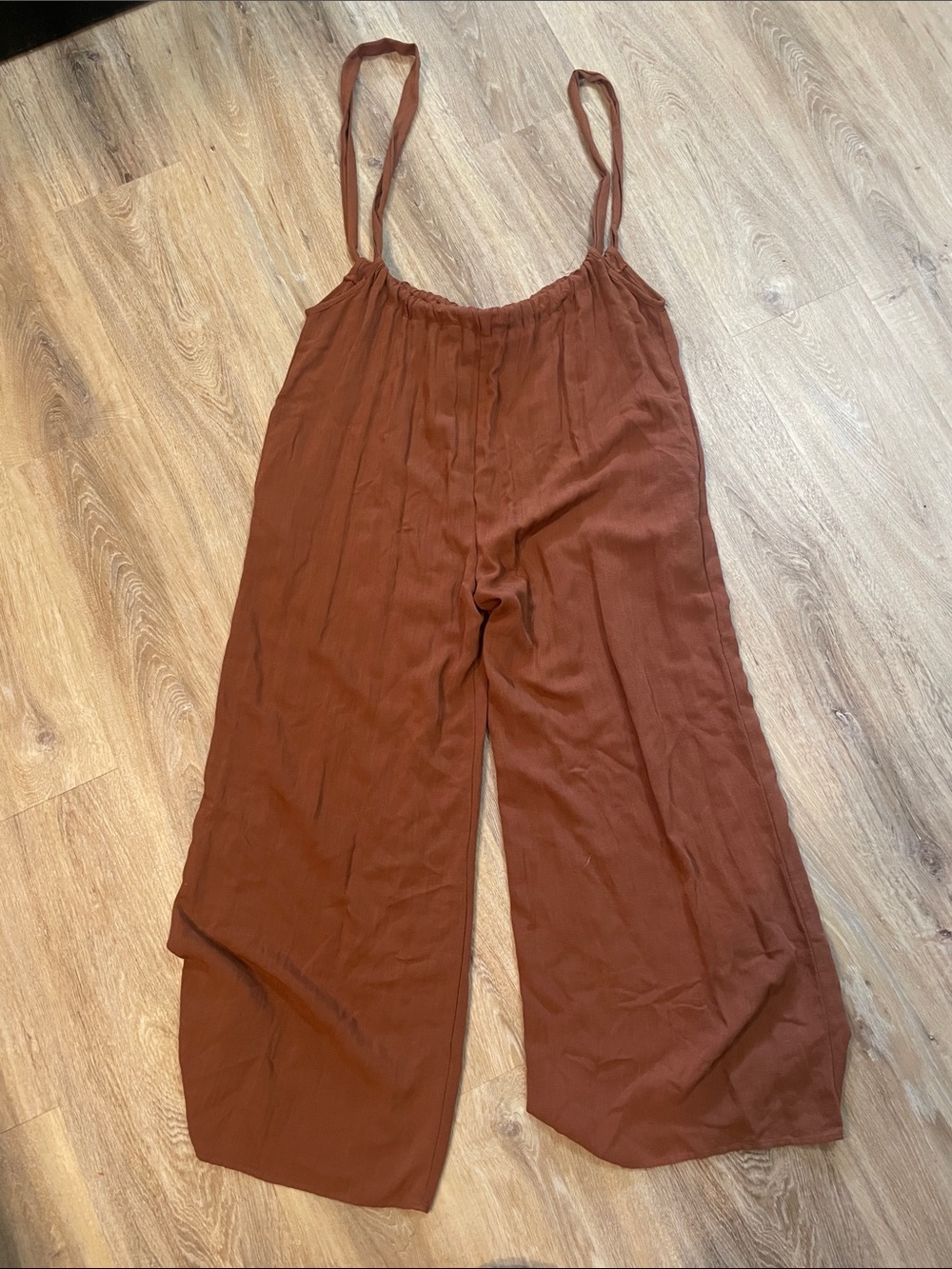 Women's Rust Wide-Leg suspender overalls hippie dippie threads